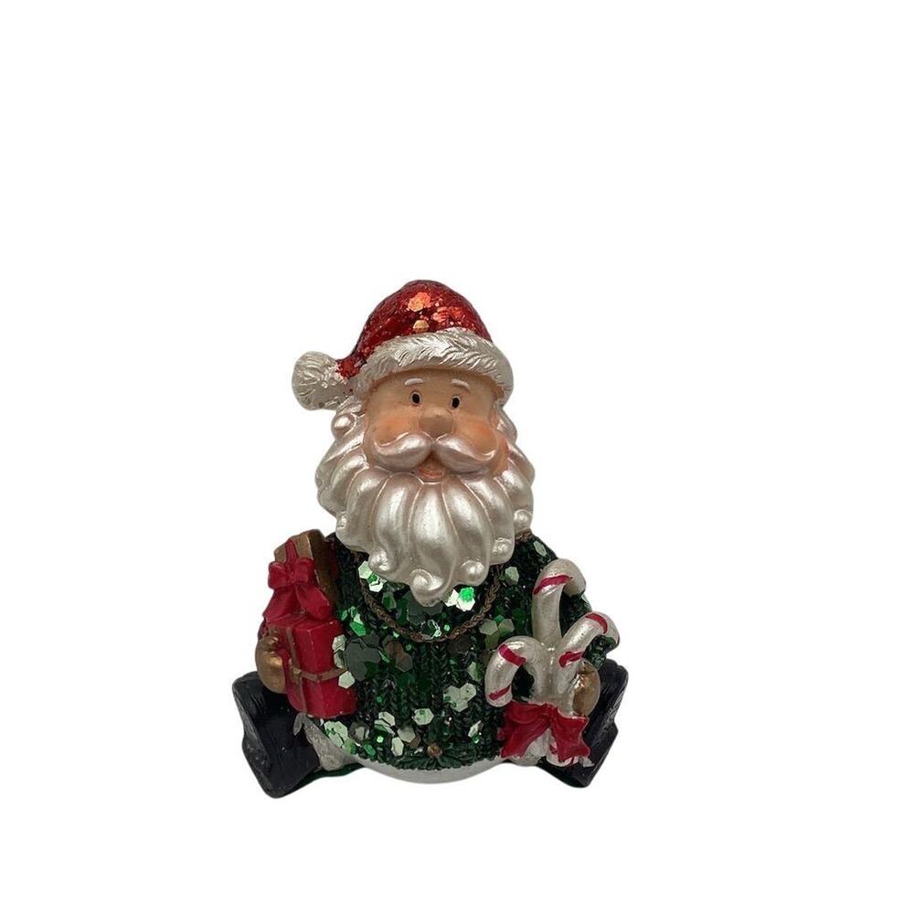 Vintage Santa Claus Bobble Head Figurine Christmas Decor Multicolor